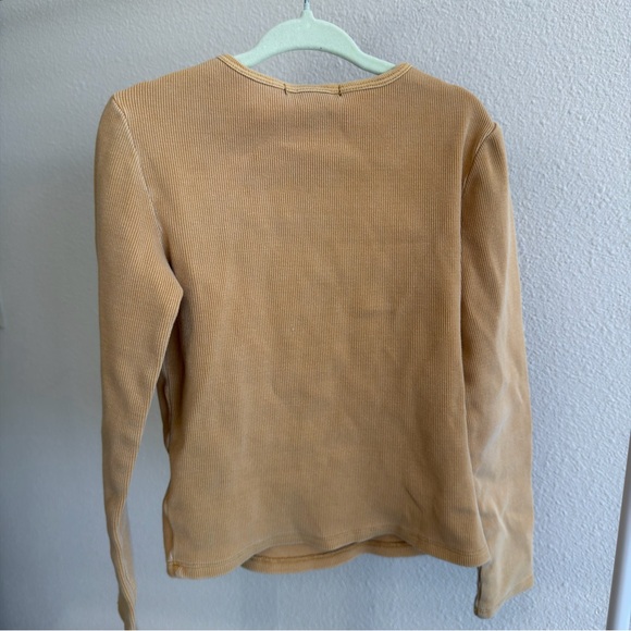 Forever 21 Kids Ribbed Henley Top Yellow Long Sleeve Shirt Girls Size 5/6 - Picture 6 of 7